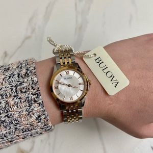 Bulova Mother of Pearl, Two Tone Watch, GORGEOUS!!